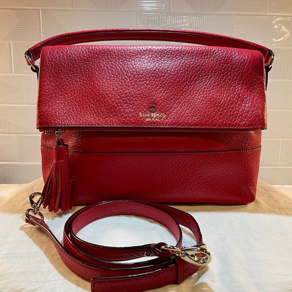 Red Pebble Leather Kate Spade
